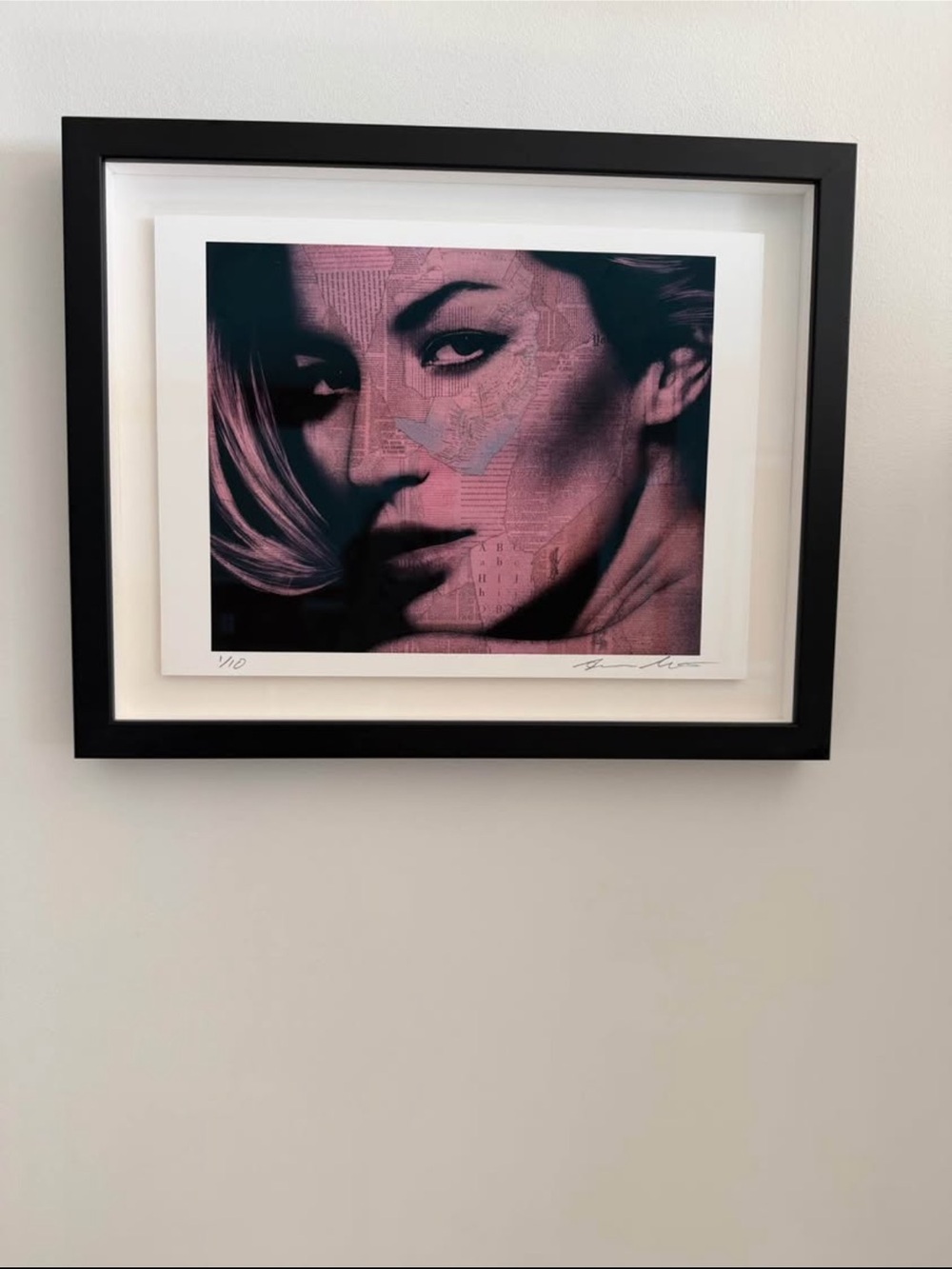 Framed Pink and Black Portrait Art Print - Home Art